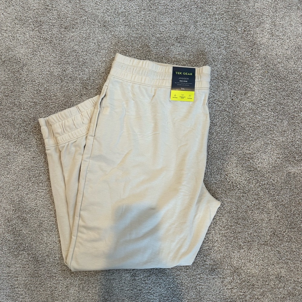 Tek Gear Mid Rise Women's Jogger Cream XXL